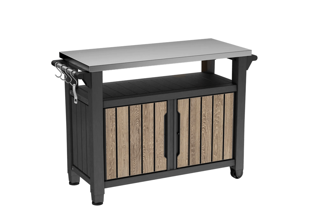 Mueble arcon para barbacoa deco grande marron de resina keter