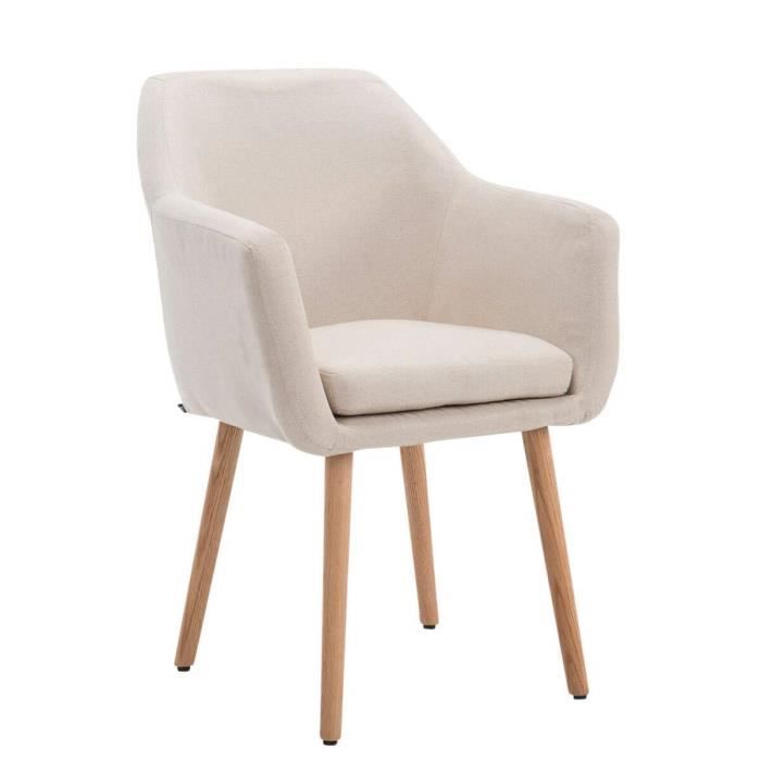 Silla retro tapizada - beige - con reposabrazos