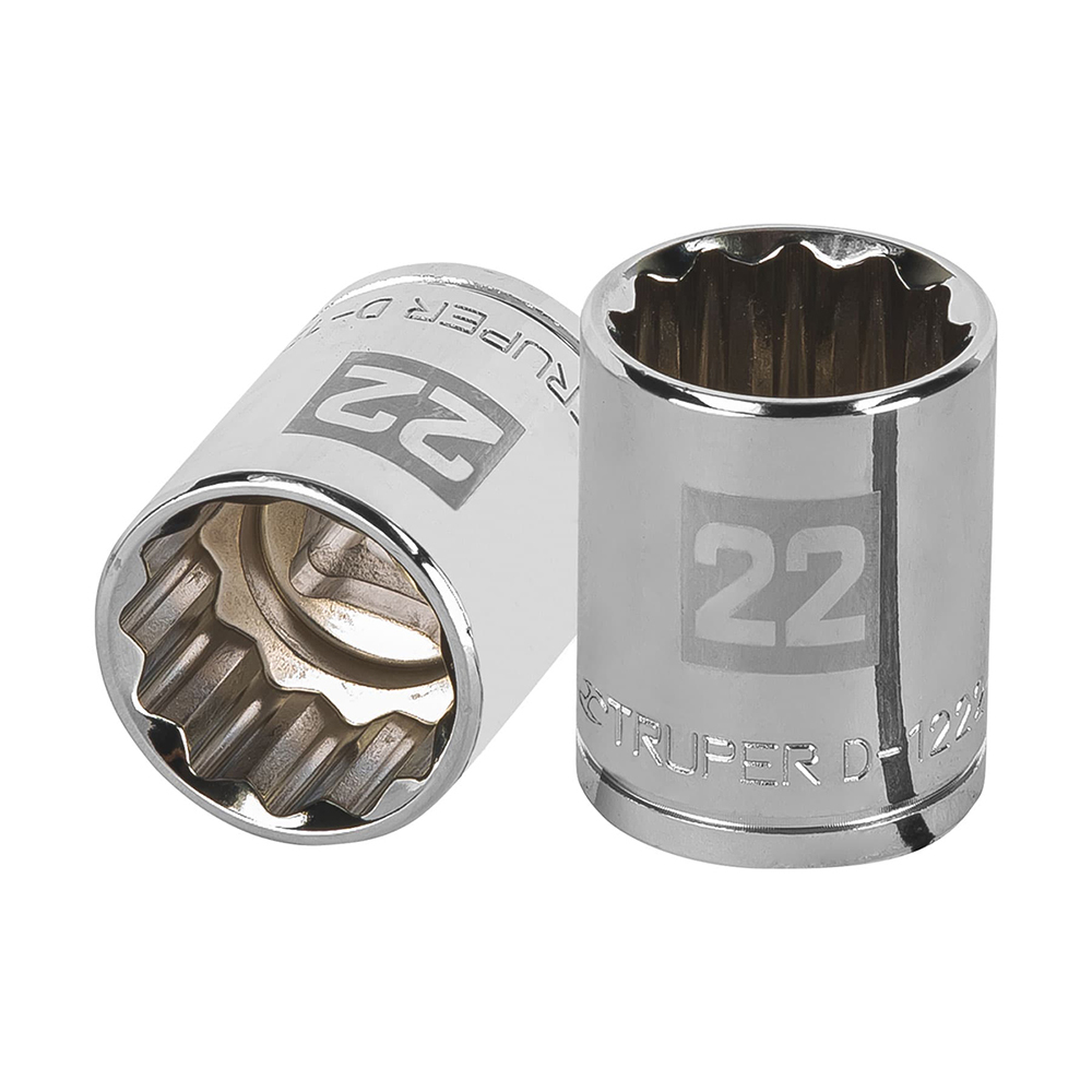 Llave vaso bihexagonal, cuadro 1/2" - 22 mm