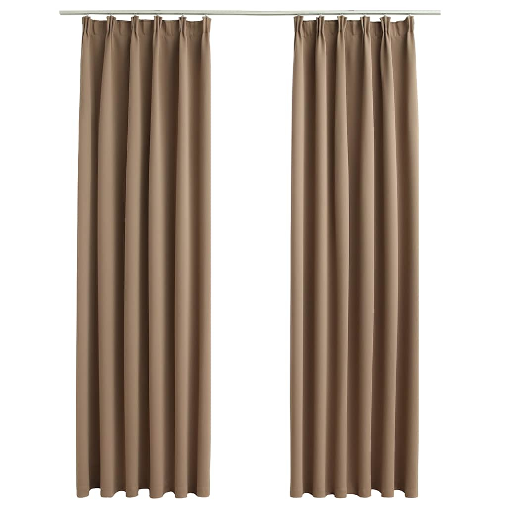 vidaXL cortinas opacas con ganchos 2 piezas gris topo 140x225 cm
