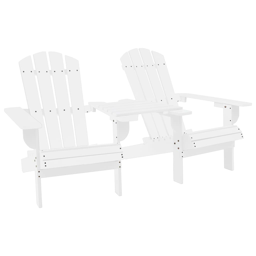 vidaXL sillas adirondack de jardín y mesita madera maciza abeto blanco