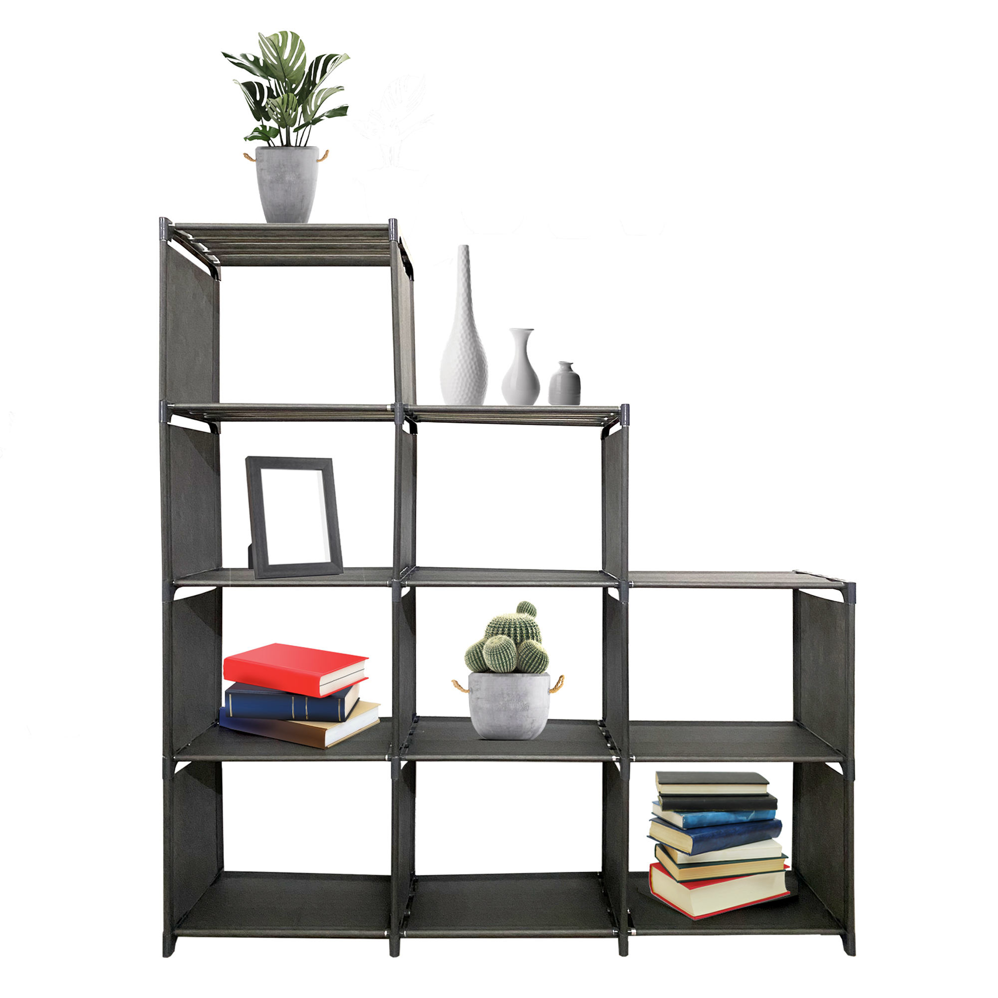 Estantería modular 3-5 alturas 9 huecos PVC/tela