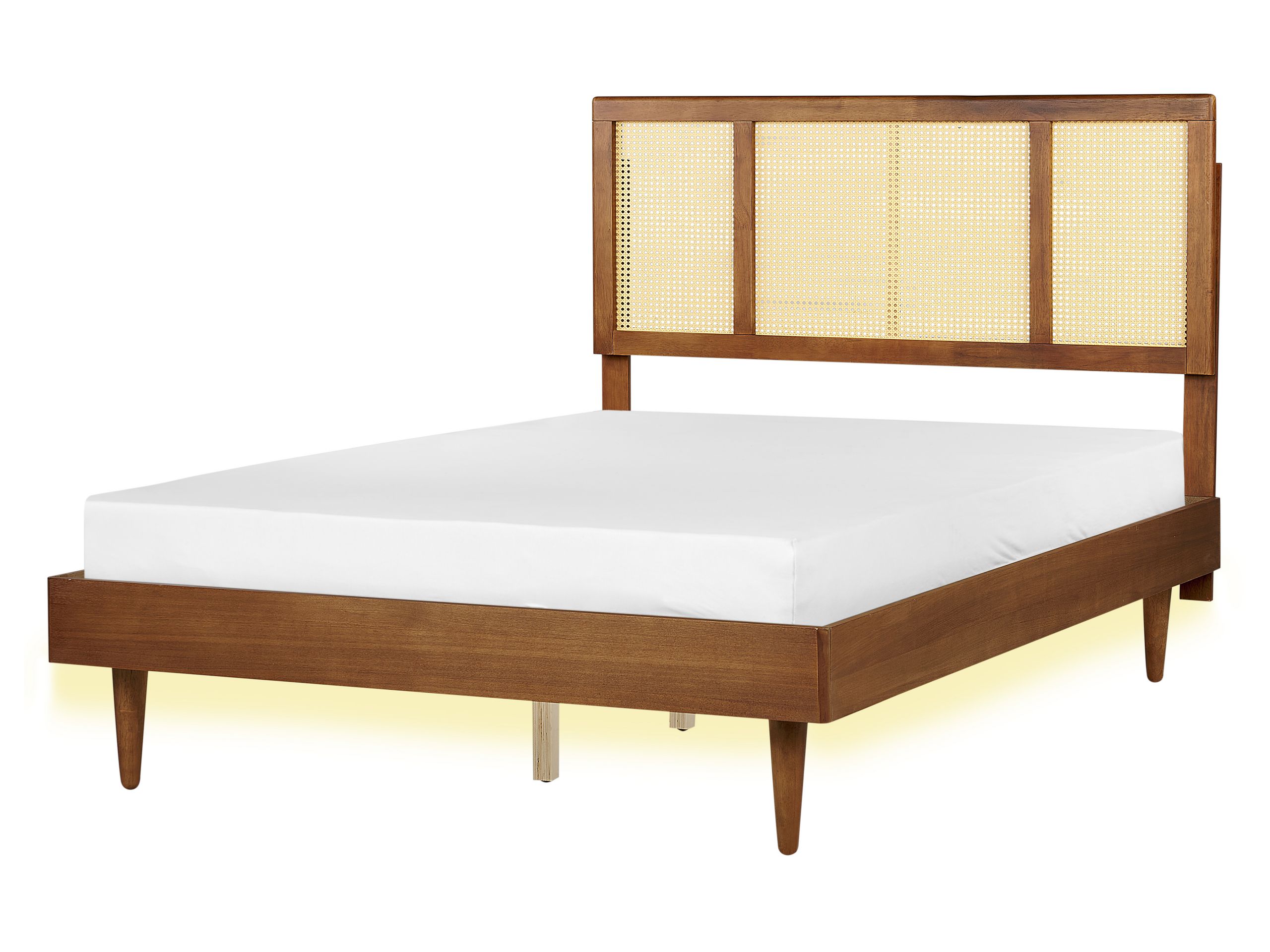 Cama LED ratán auray 140 x 200 cm marrón