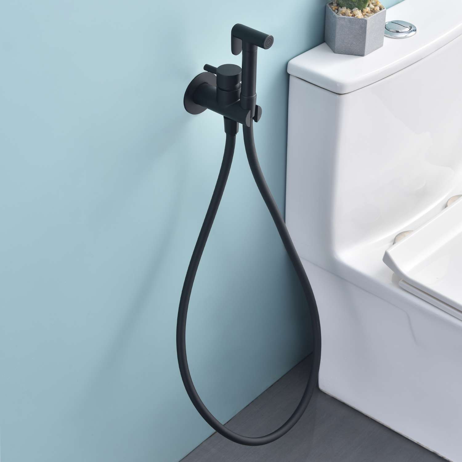 Set de ducha higiénica sky bath negro mate pvd inox s304 serie harmony