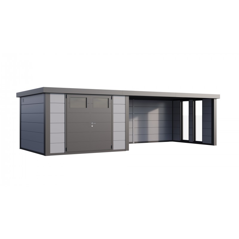 Caseta jardin nh9 c apoyo xl e ventanas derecha | gris claro | novo habitat