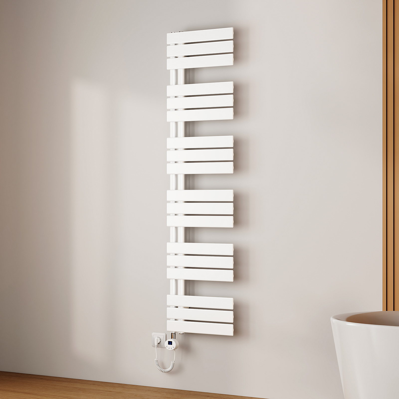 Emke toallero eléctrico 1599x400 mm blanco 800w Wi-Fi detección ventana