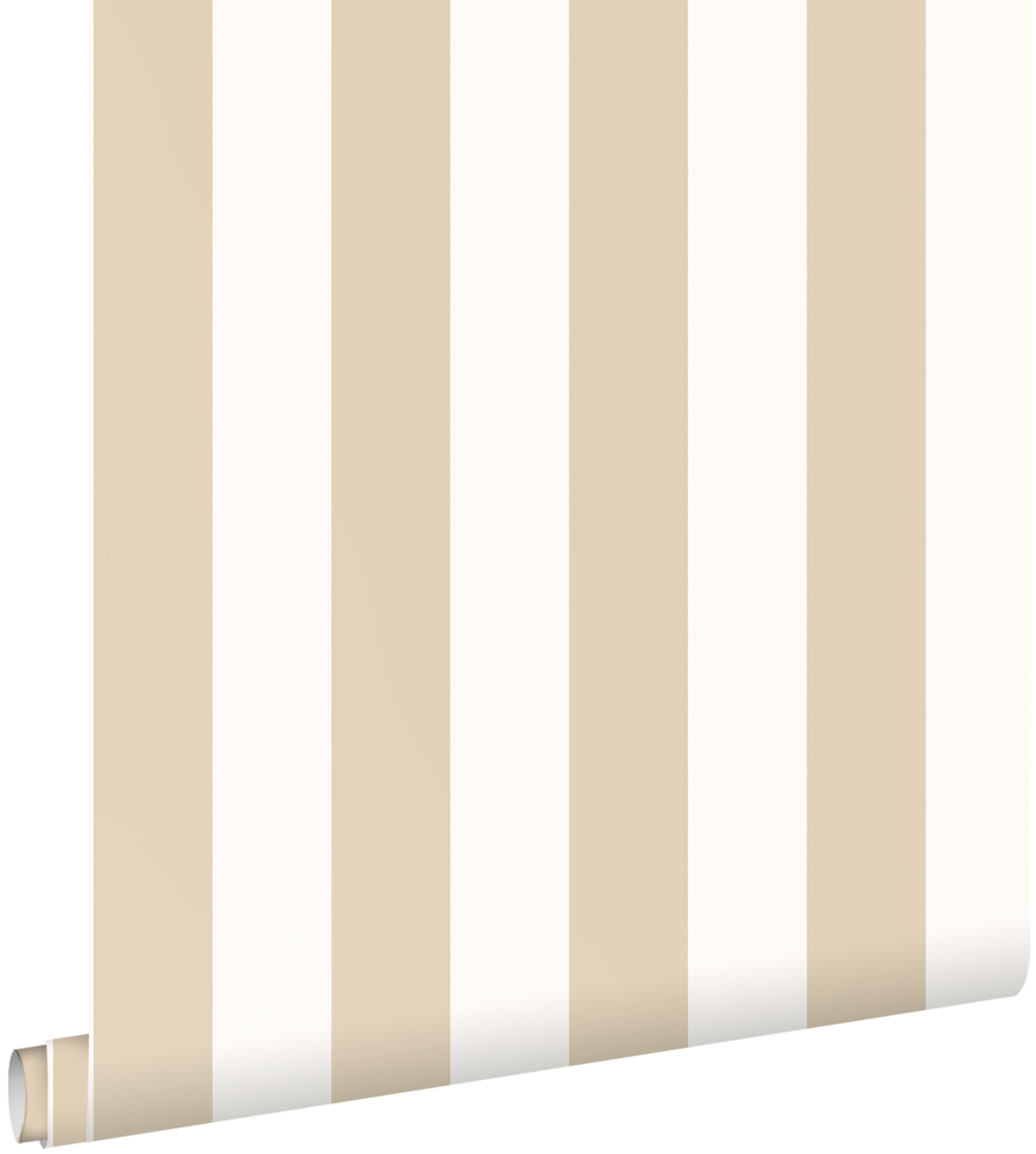 Estahome papel pintado rayas blanco y beige claro 53 cm x 10.05 m