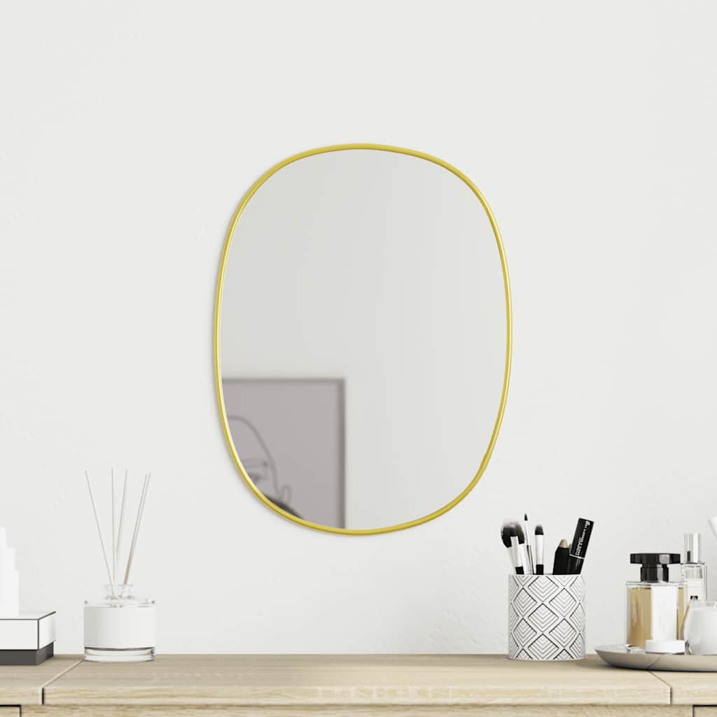 Espejo de pared dorado 30x25 cm