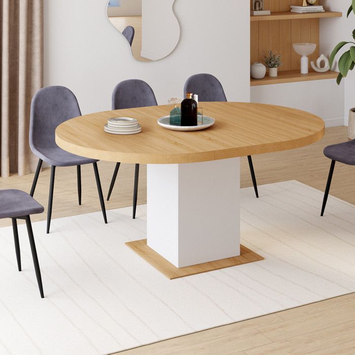 Mesa comedor redonda extensible - 4-8 pers - 120-160 cm
