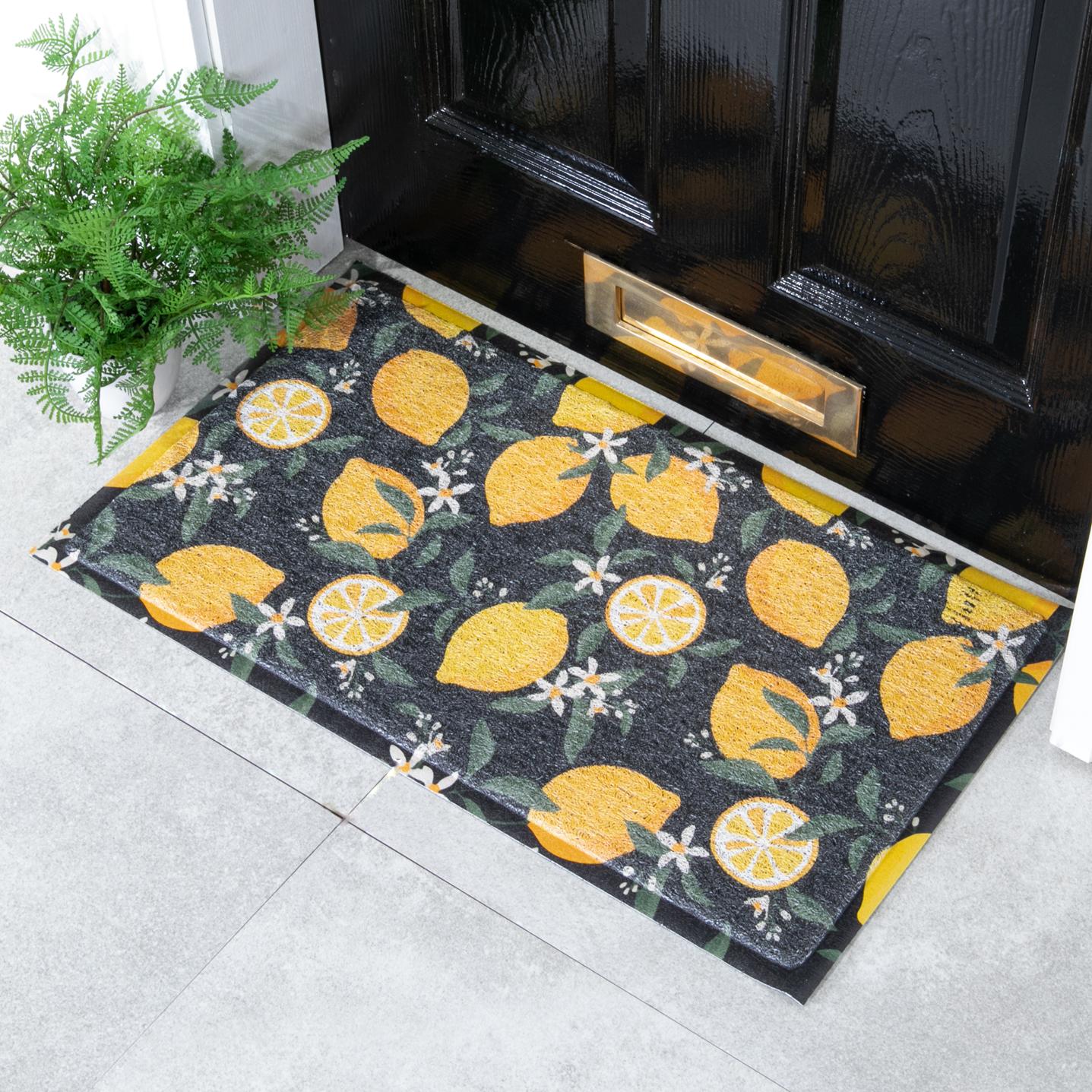 Felpudo para exterior con diseño de limones (70 x 40 cm)