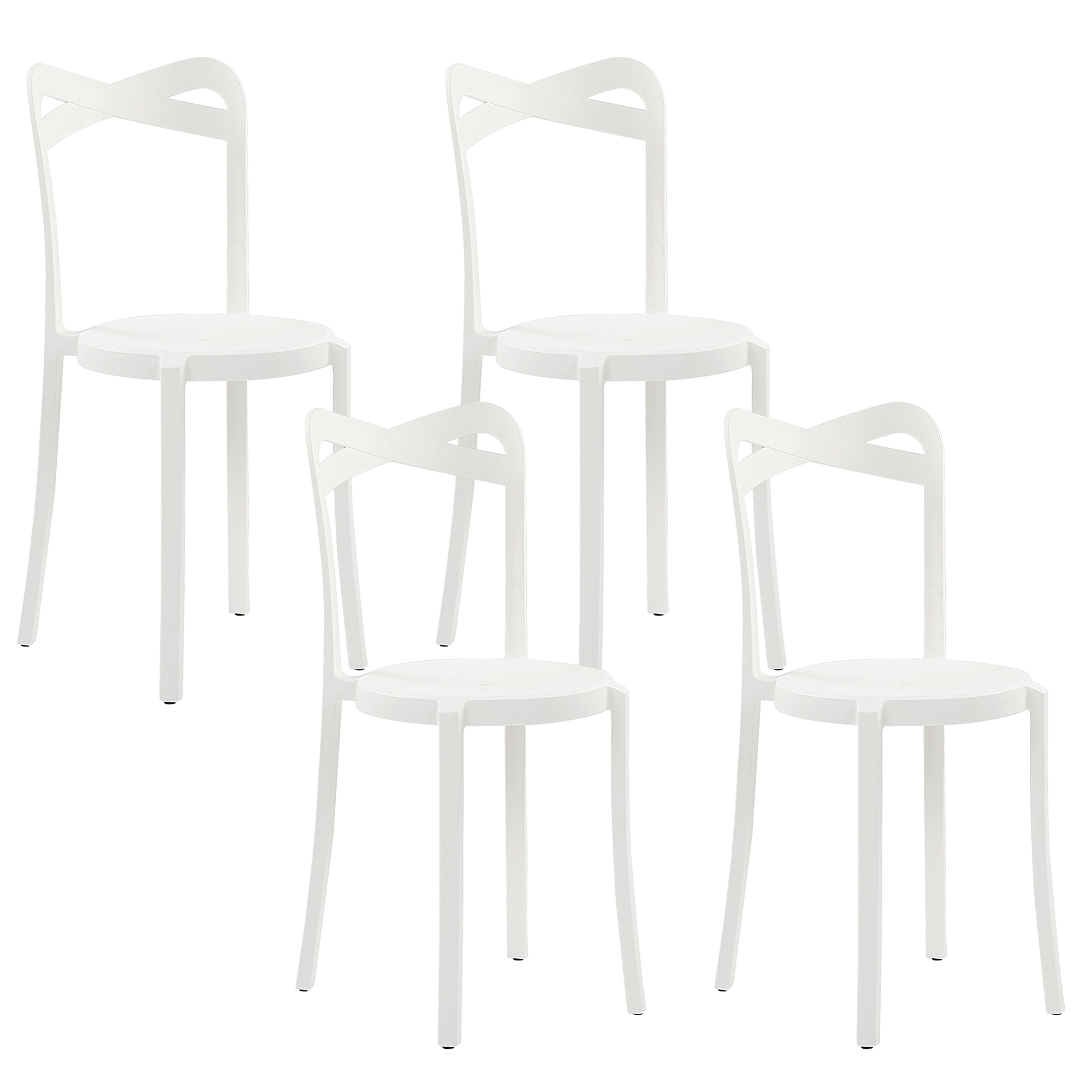 Conjunto de 4 sillas de jardín camogli blanco