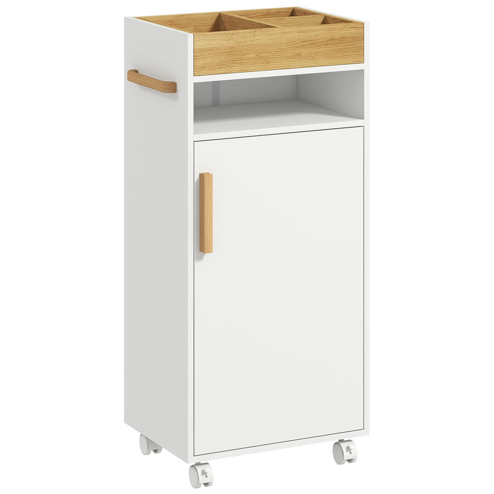 Armario de baño 40x30x88 cm color blanco kleankin