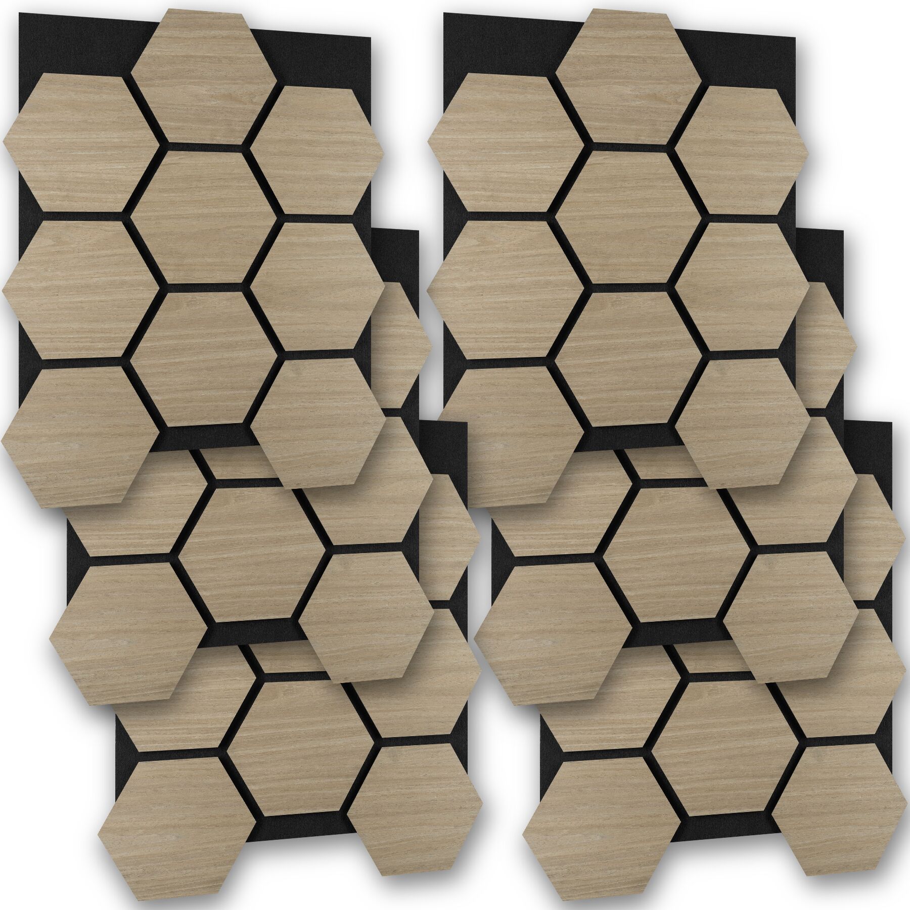 Tectake 6 paneles de pared, mdf absorbente, 76x62x1,8 cm, roble oscuro