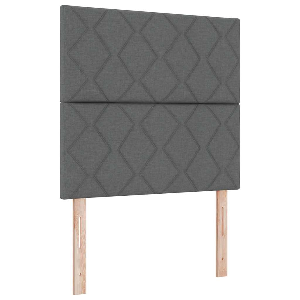 vidaXL cama tipo box spring con colchón gris oscuro 120 x 200 cm tela