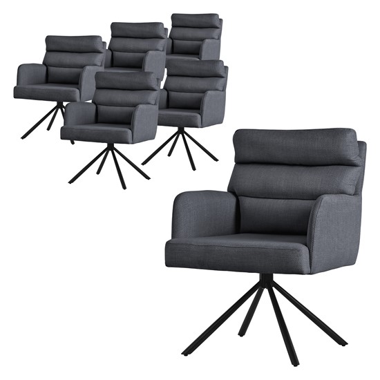 6x silla de comedor giratoria antracita asiento cocina con