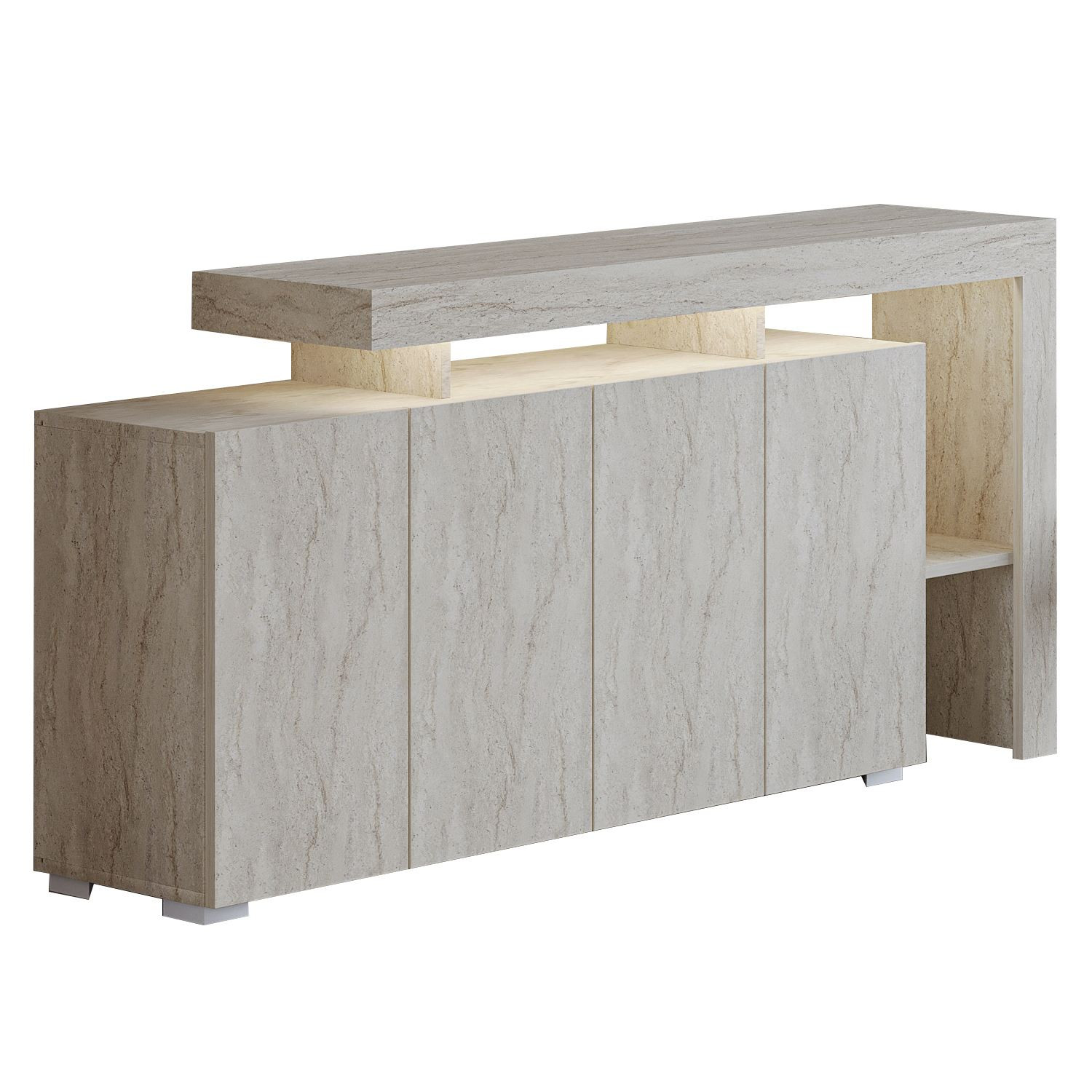 Aparador de madera <<beliz>> - 170 x 35 x 80 cm - travertino