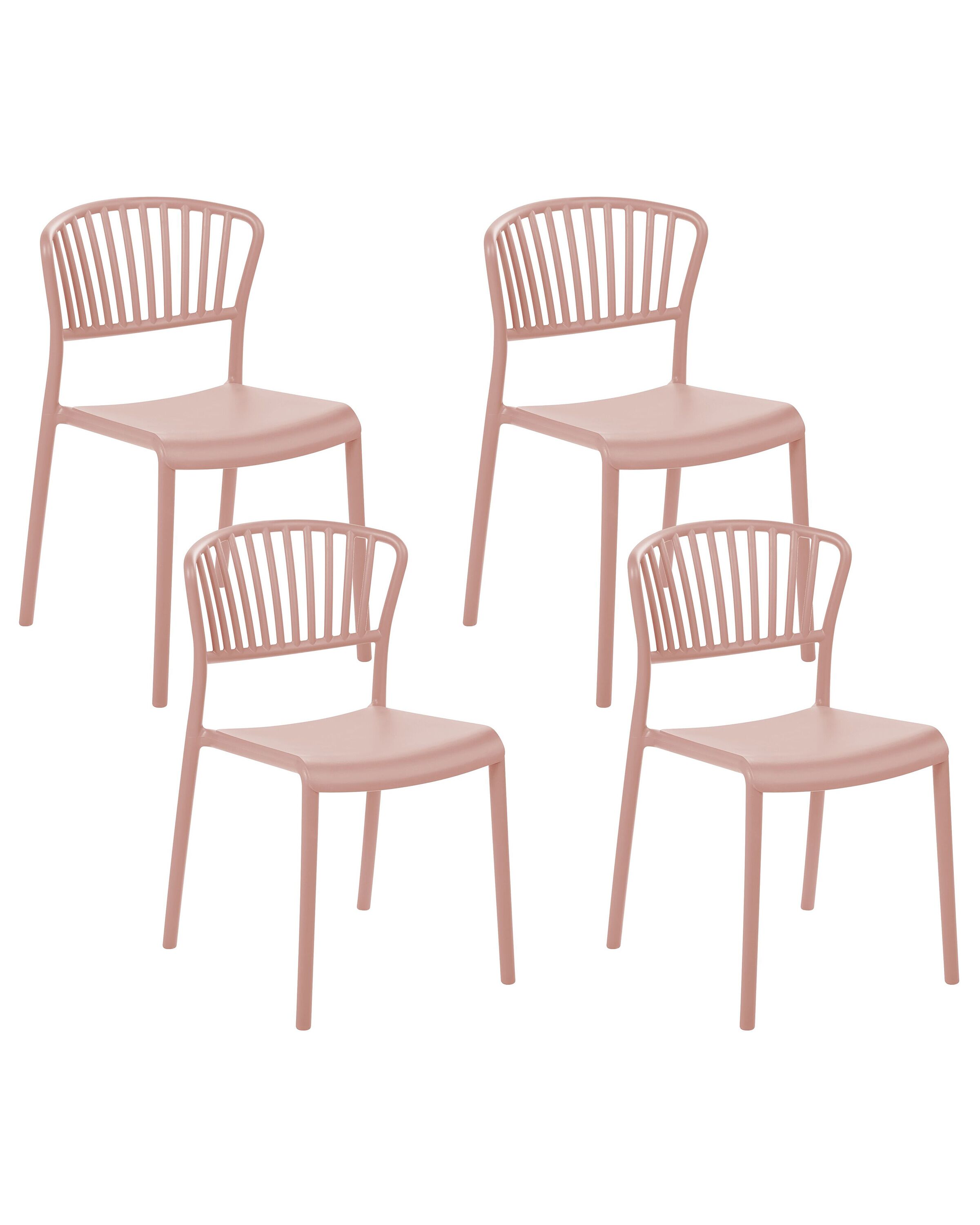Conjunto de 4 sillas de jardín gela rosa pastel
