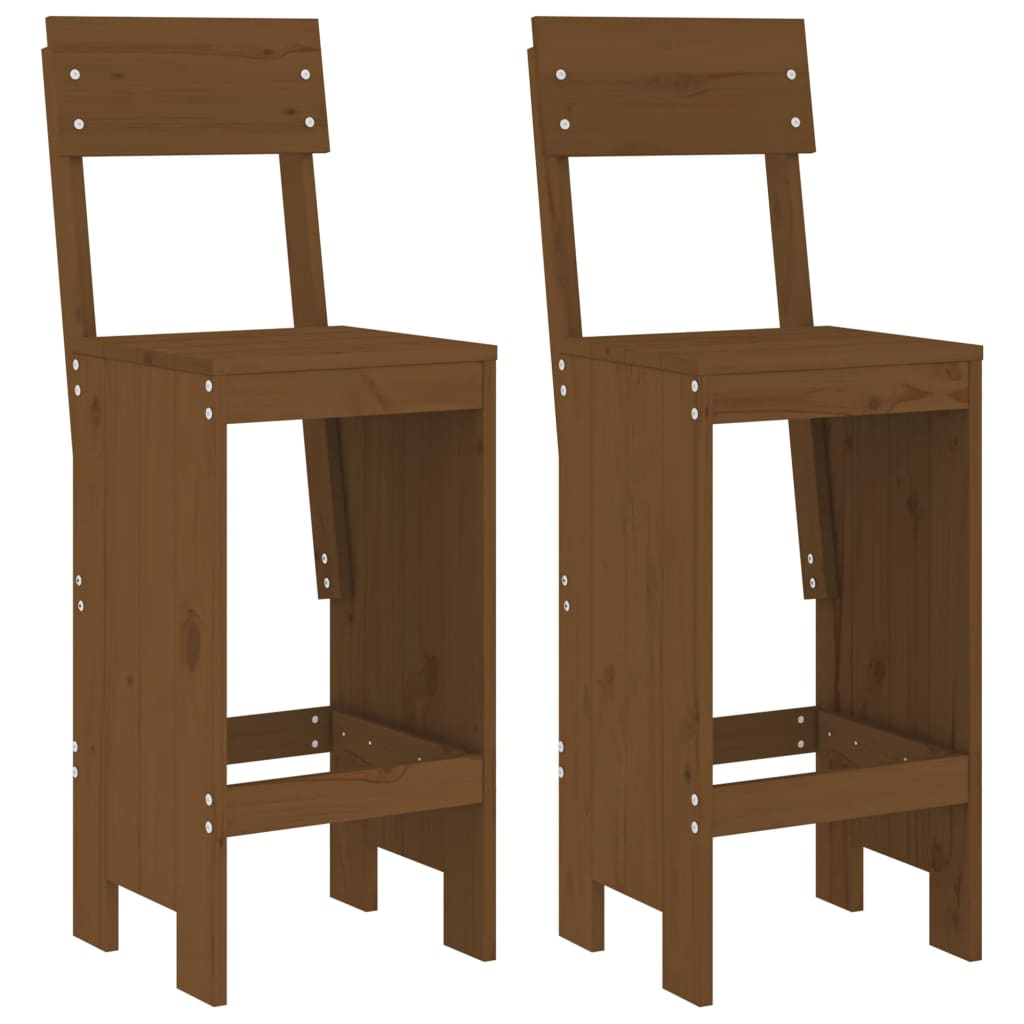 vidaXL taburetes de cocina 2 uds madera pino marrón 40x48,5x115,5 cm
