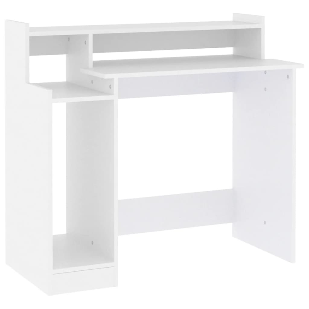 vidaXL escritorio con luz LED madera contrachapada blanco 97x45x90 cm