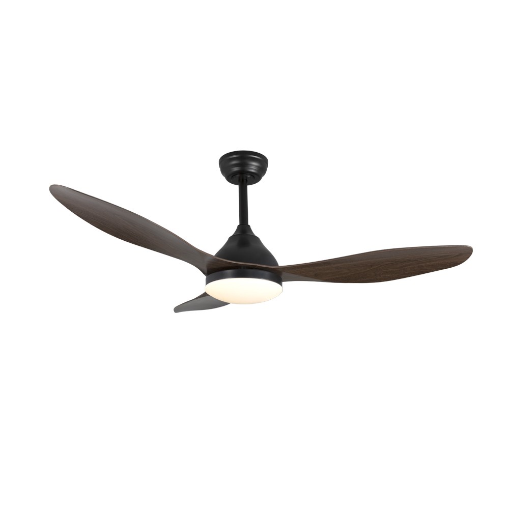 Ventilador de techo con luz LED 20w cavil negro+roble 3cct dim ø120cm