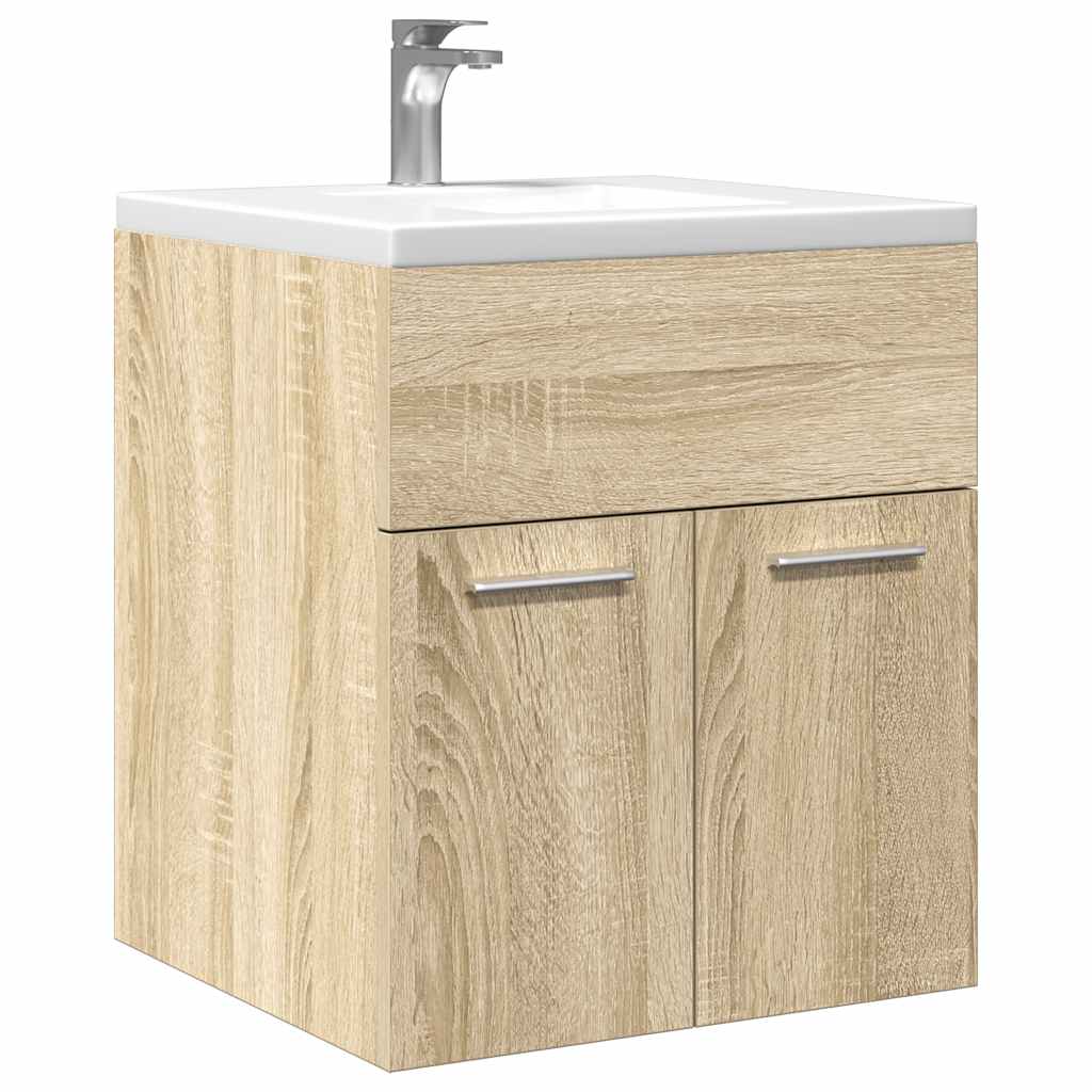 Mueble de lavabo de baño madera roble sonoma 41x38,5x46 cm