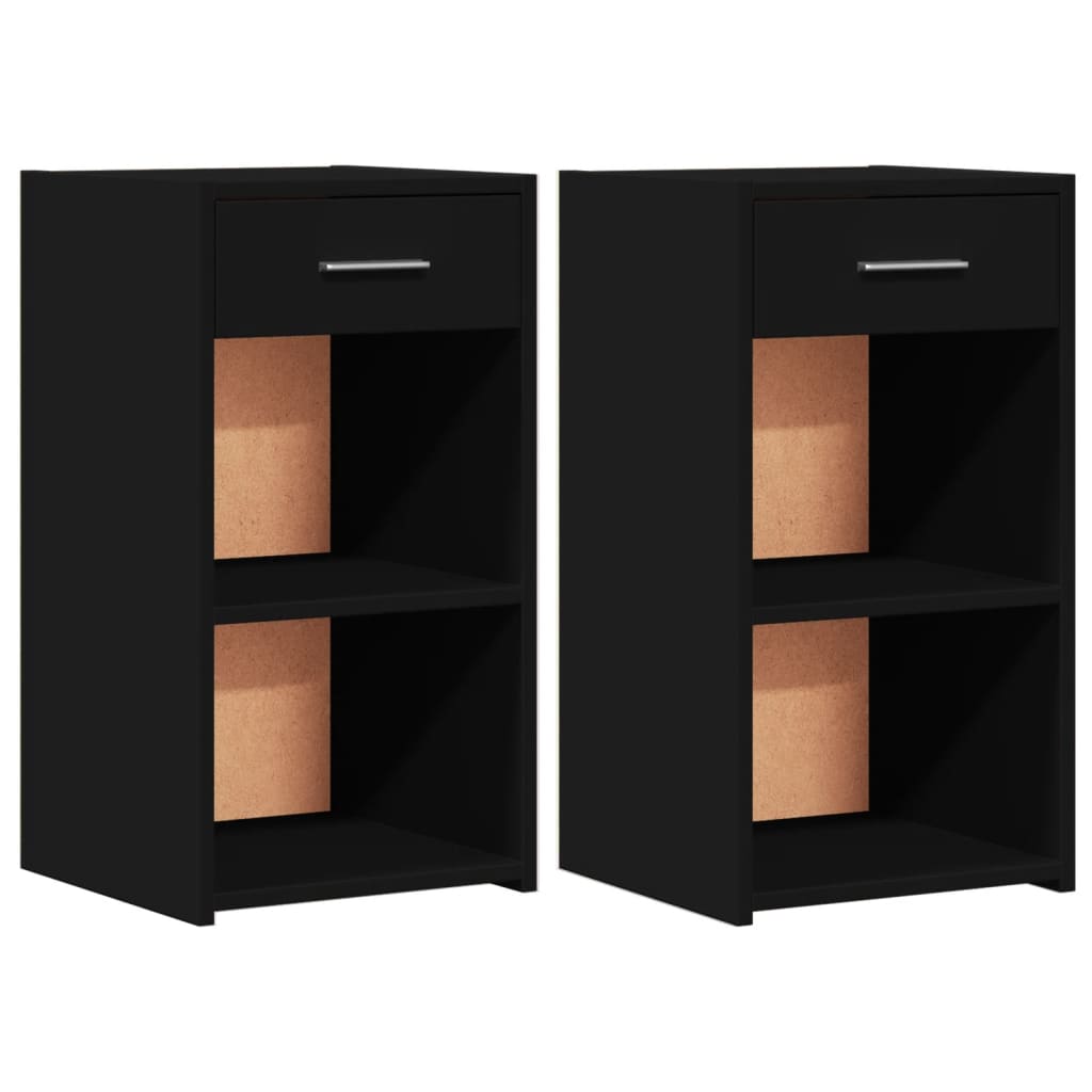Casa lúmina - set de 2 mesita de noche negro madeira 35 x 34 x 65 cm