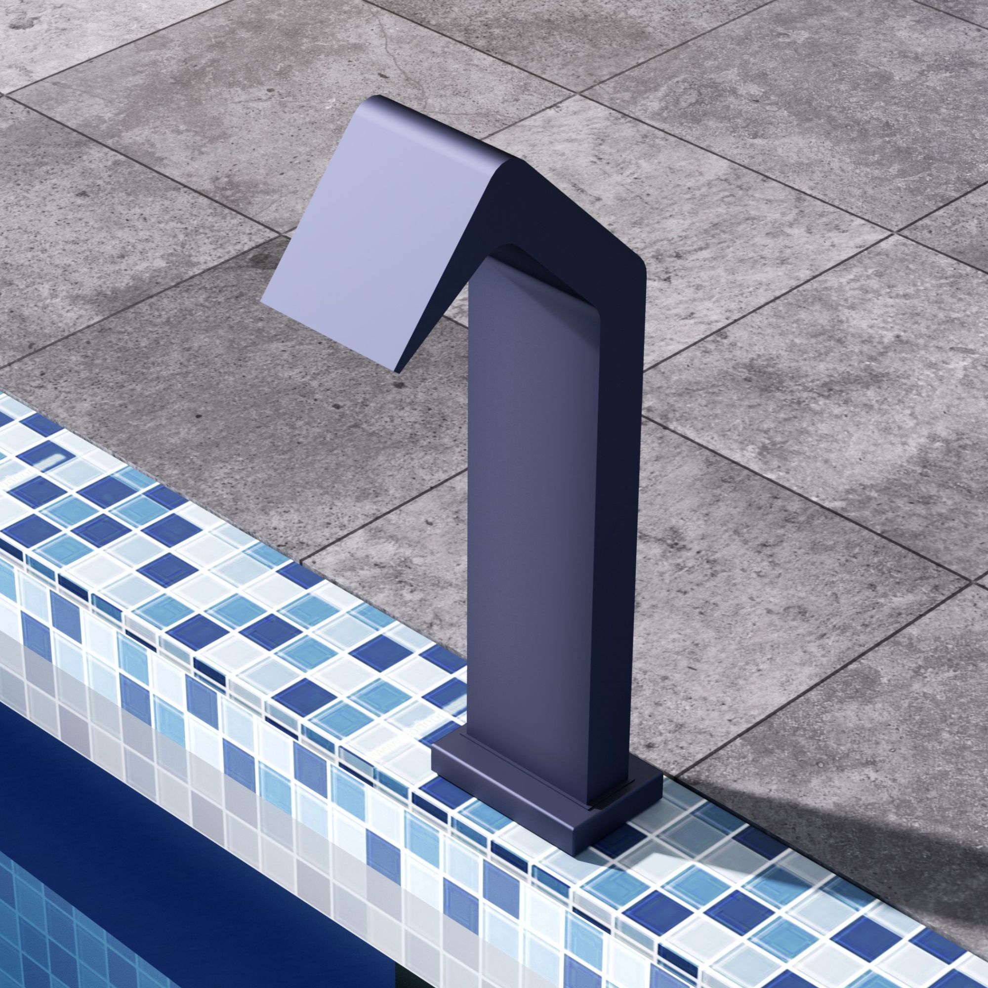 Imex - cascada piscina de acero s.316 azul serie niagara