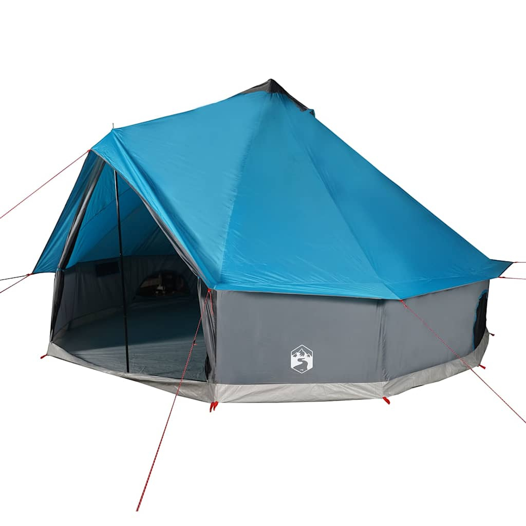 vidaXL tienda de campaña familiar tipi 12 personas impermeable azul