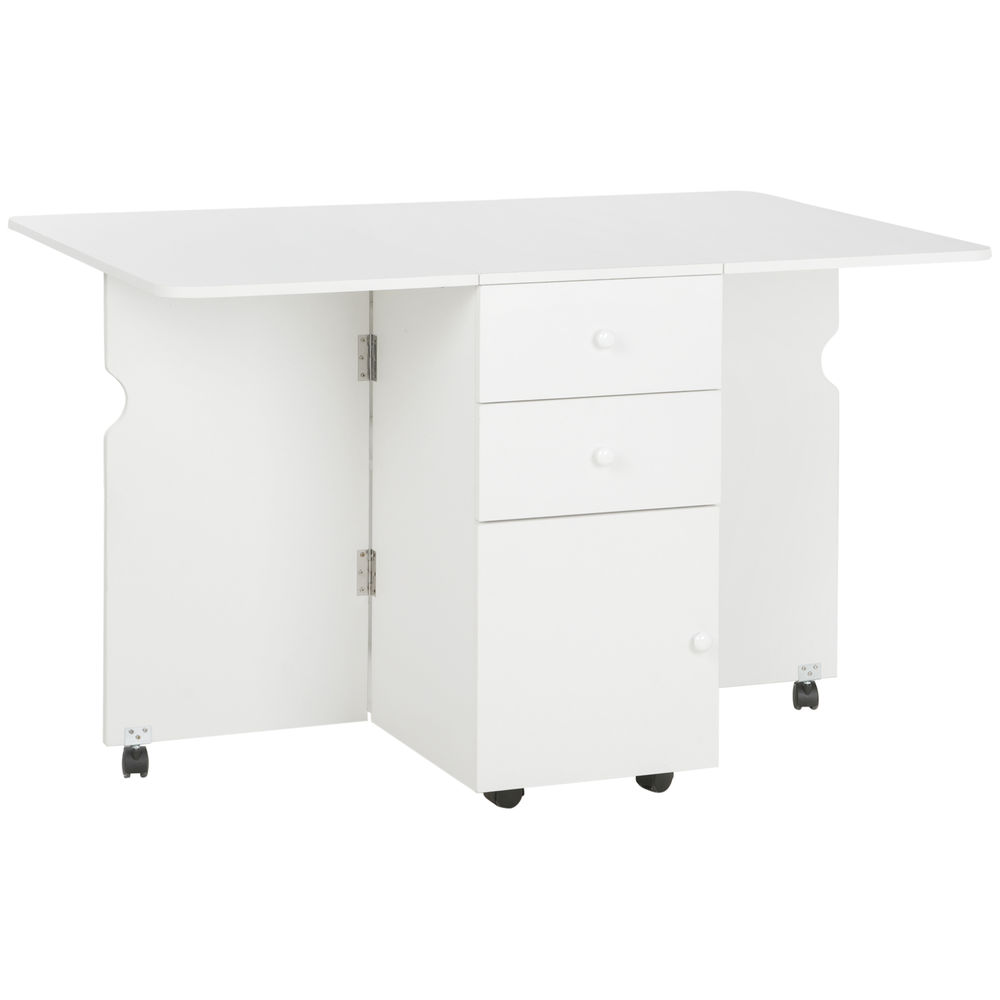 Mesa plegable cocina 120x80x75 cm color blanco Homcom, hogar - cocina