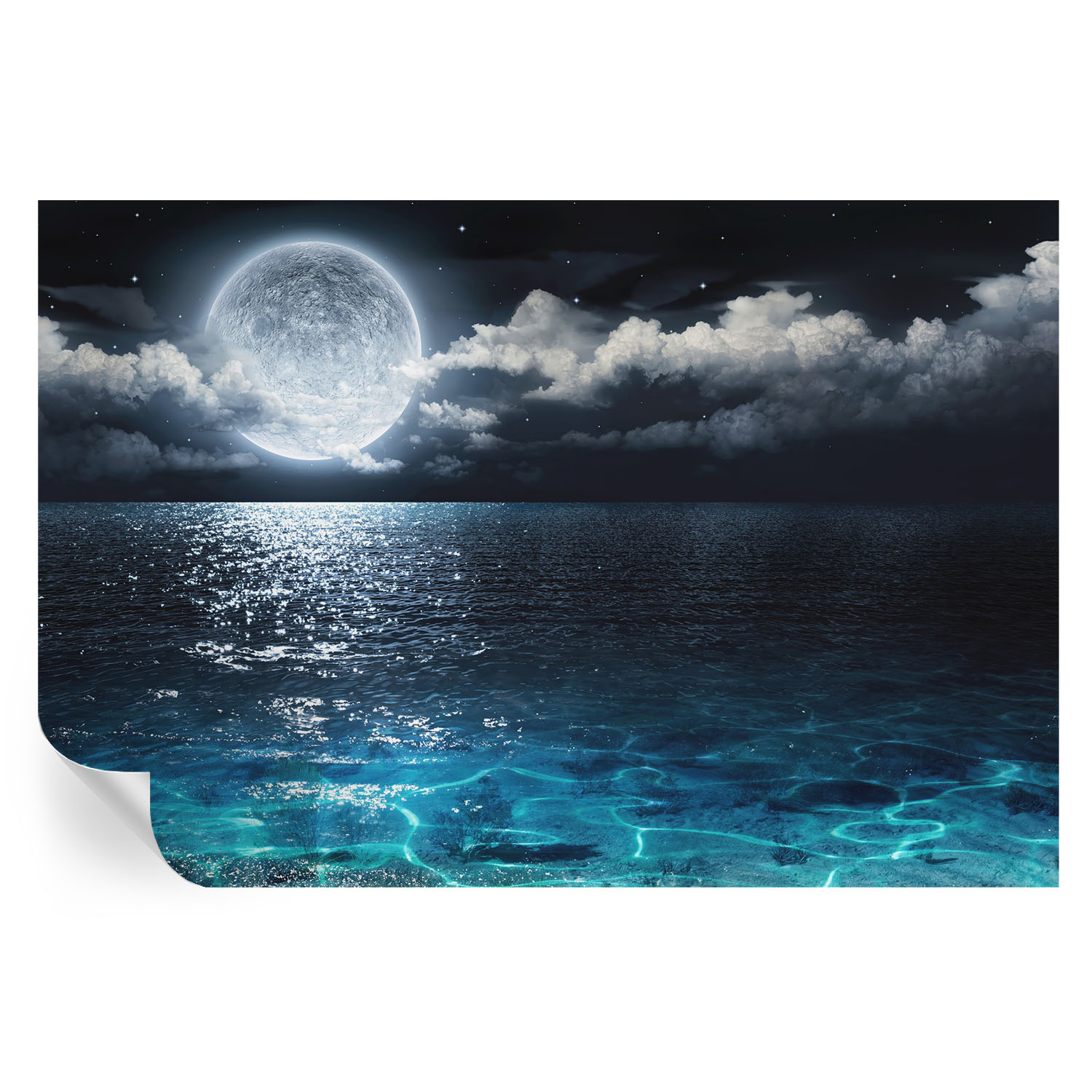 Murales autoadhesivos mar nocturno 104x152 tulup