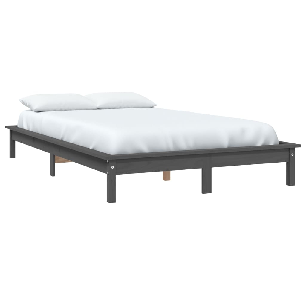 vidaXL estructura de cama madera maciza de pino gris 180x200 cm