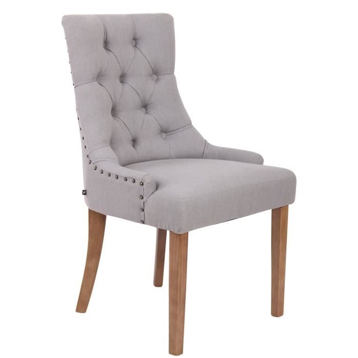 Silla de comedor elegante - tela gris claro - 92 cm