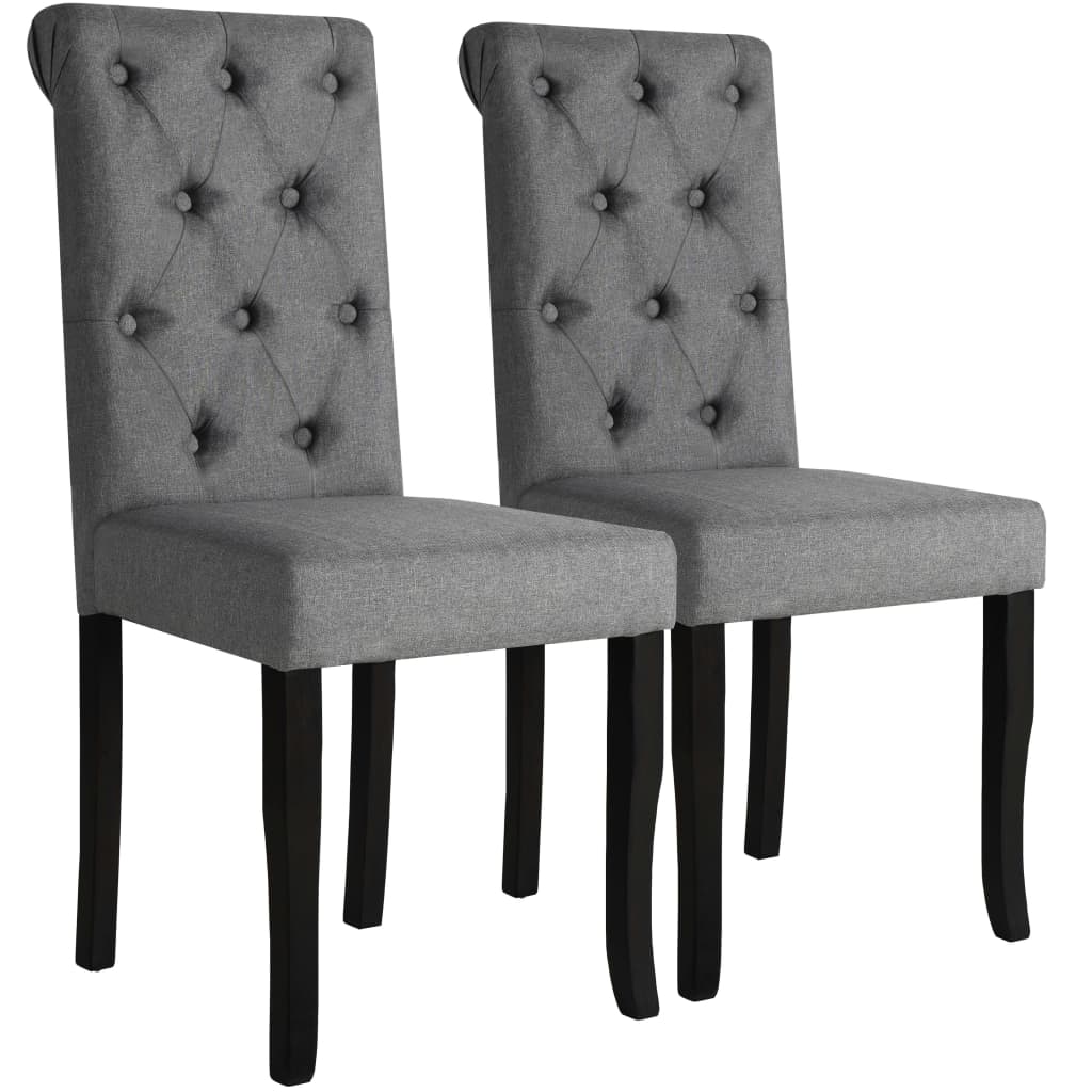 Sillas de comedor 2 unidades tela gris oscuro qweo7767