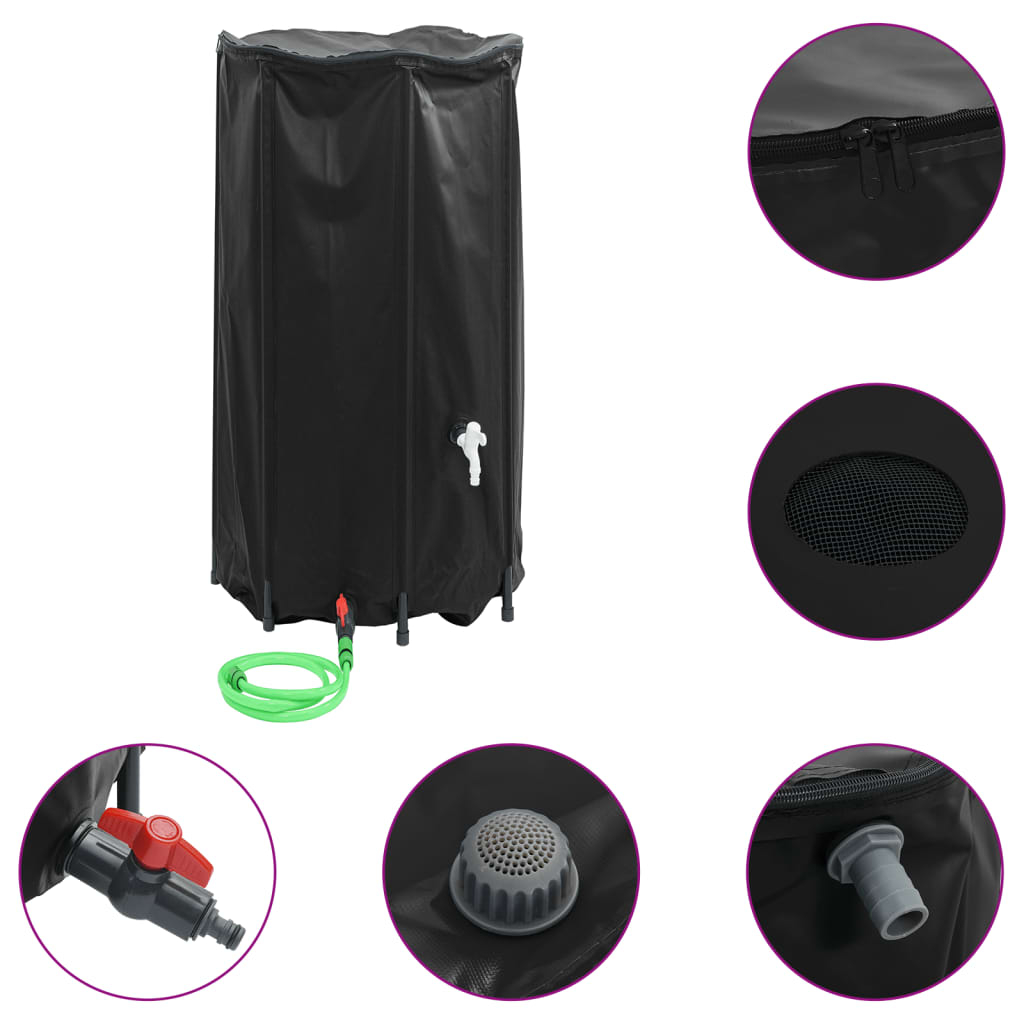 vidaXL depósito de agua plegable con grifo PVC 380 l