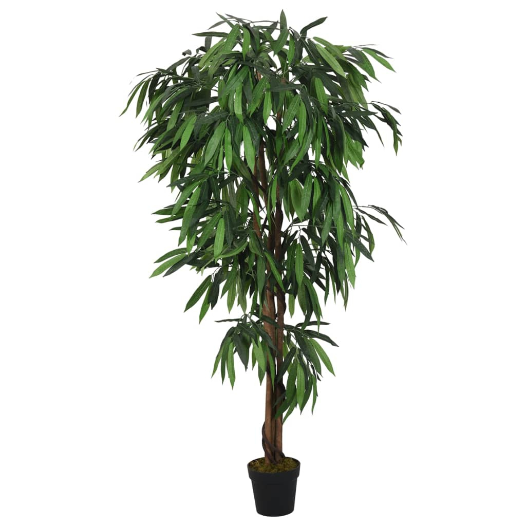 vidaXL árbol de mango artificial con 300 hojas verde 80 cm