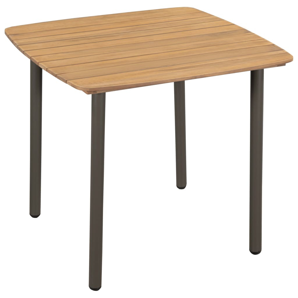 vidaXL mesa de jardín madera maciza de acacia y acero 80x80x72 cm