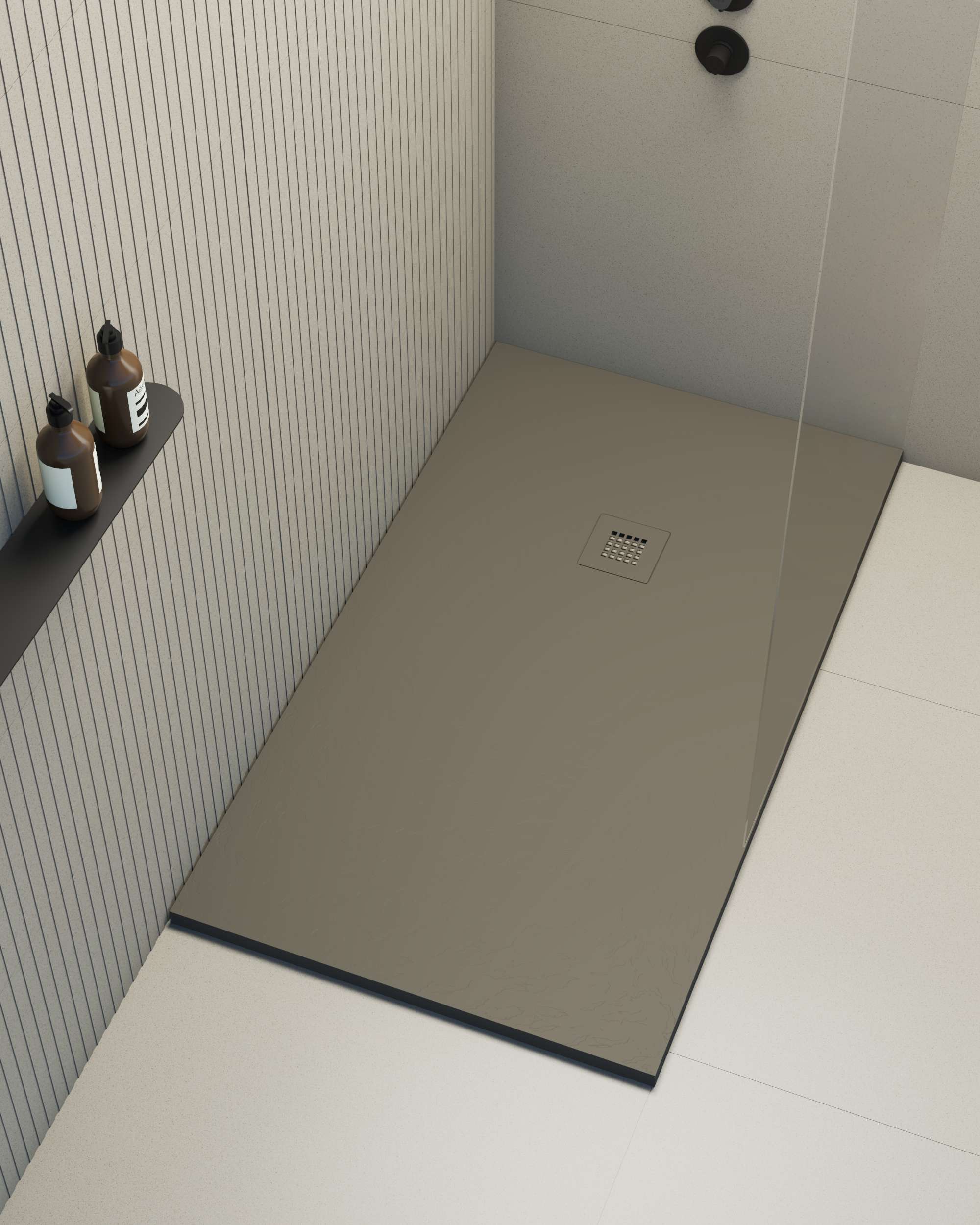 Plato de ducha poaLGi - 70x90 cm - tundra - extraplano, antideslizante