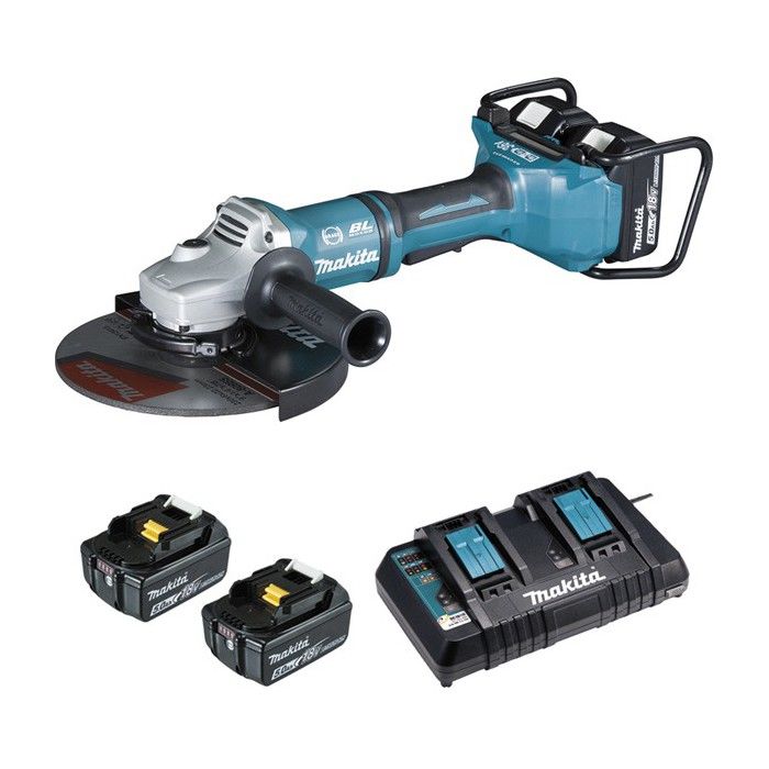 Meuleuse Makita mm - 36v - 2x18v li-ion - 4 baterías 5ah + 1 cargador rápid