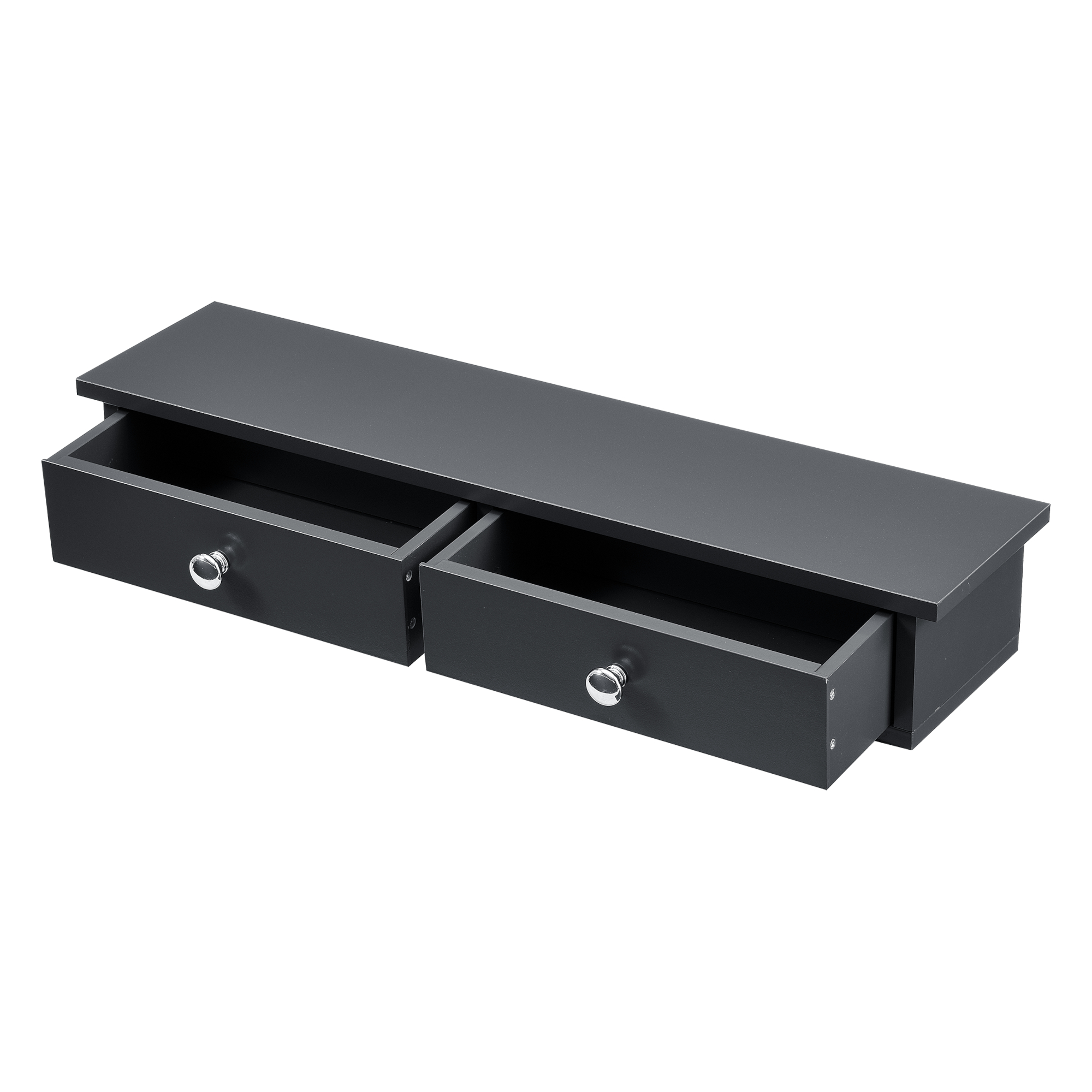 Estantería de pared con 2 cajones geeste mdf 60x15x10 cm gris oscuro