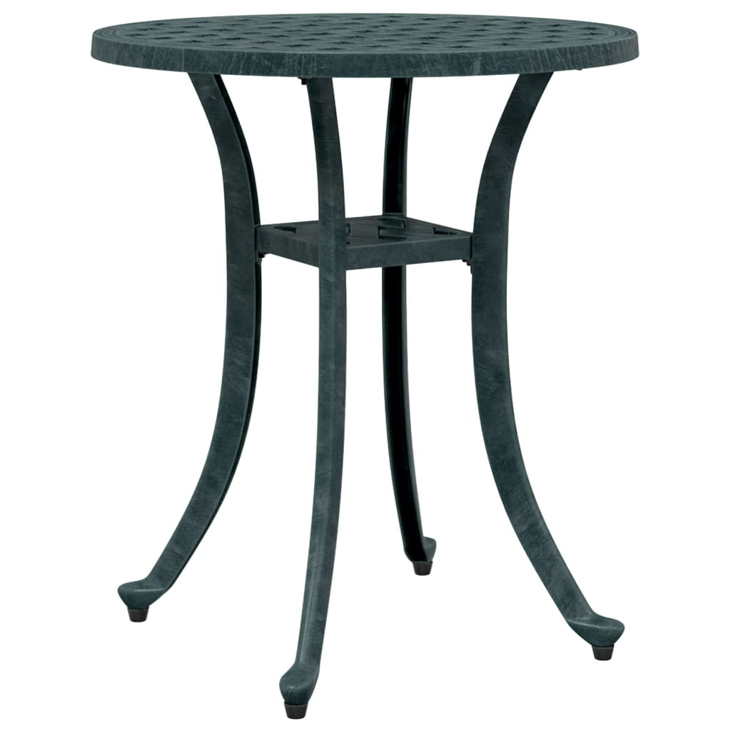 vidaXL mesa de jardín aluminio fundido verde ø48x53 cm