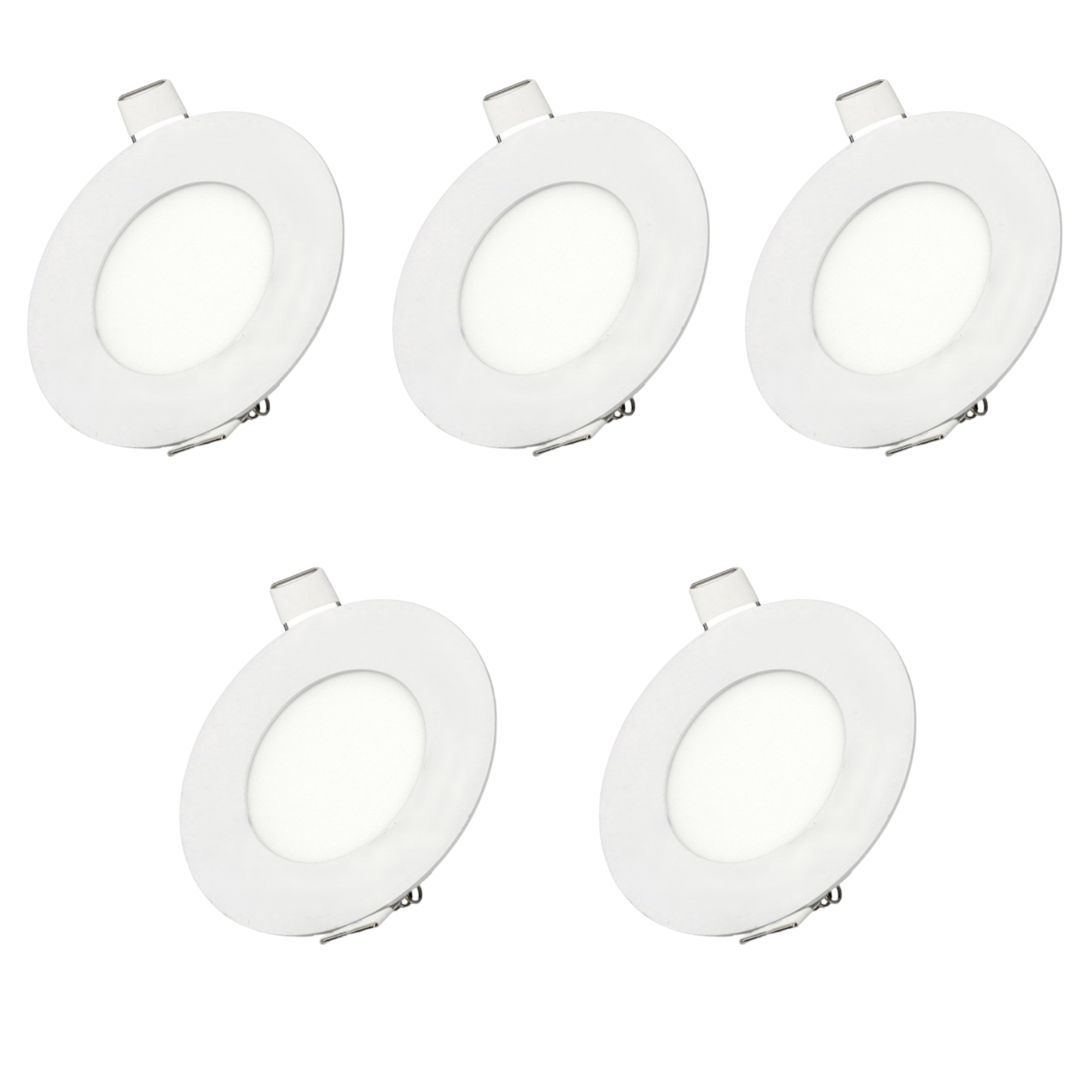 Pack x5 downlight LED 3w blanco neutro 4200k redondo empotrar blanco