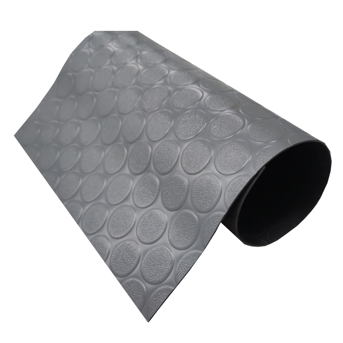 Suelo PVC| 100% caucho| botones gris| 1mm| 140x1000cm