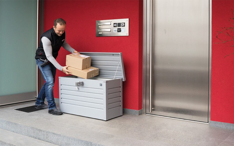 BAUL ARCON METALICO PAKETBOX 100 BIOHORT PLATA