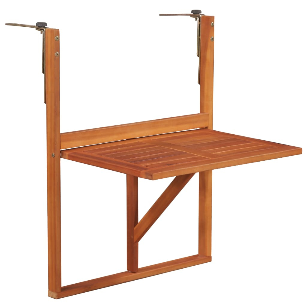 vidaXL mesa de balcón colgante madera de acacia maciza 64,5x44x80 cm