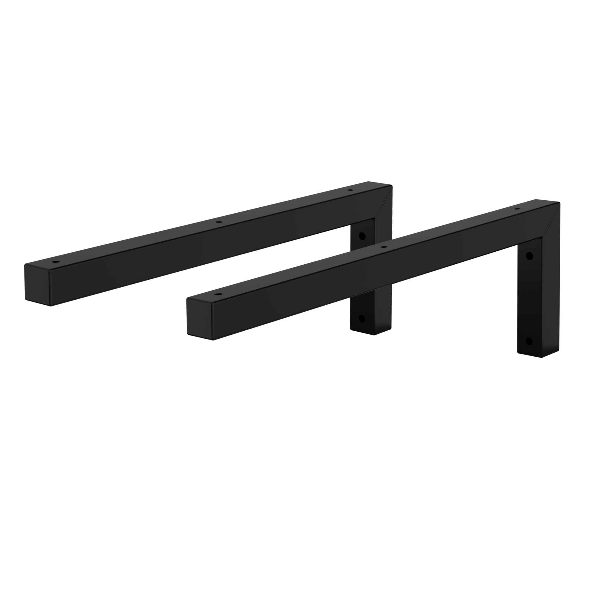 Soporte de pared juego de 2 ángulo en l 45x15 cm acero negro