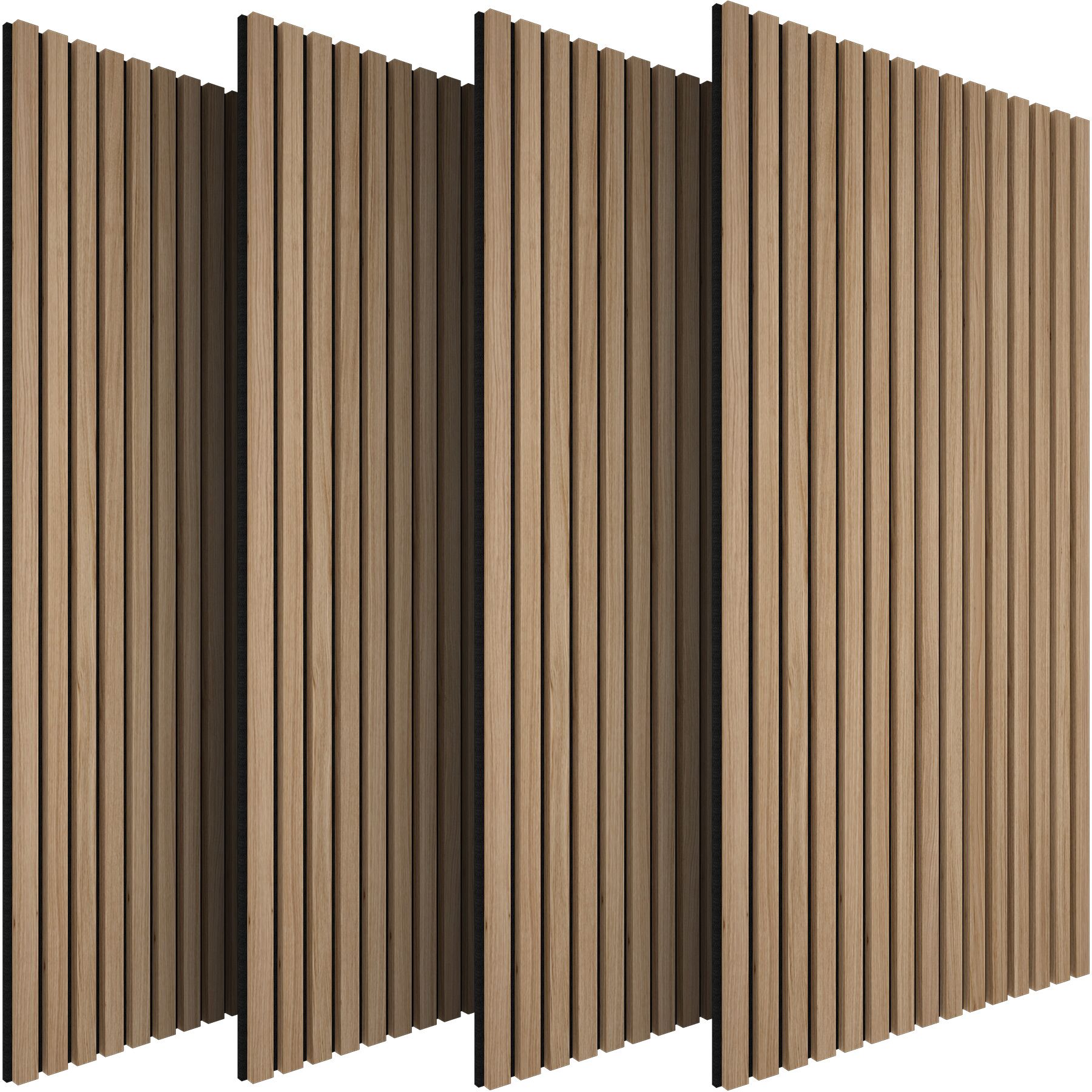 Set de 4 paneles de pared con aspecto de madera 50x110x1,8 cm, roble