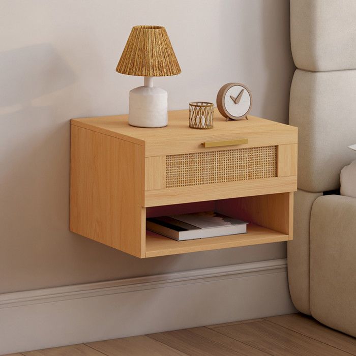 Mesitas de noche suspendidas de rejilla - 2 - 40x30x25 cm