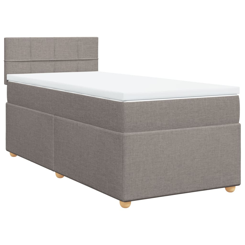 vidaXL cama box spring con colchón tela gris taupe 90x190 cm