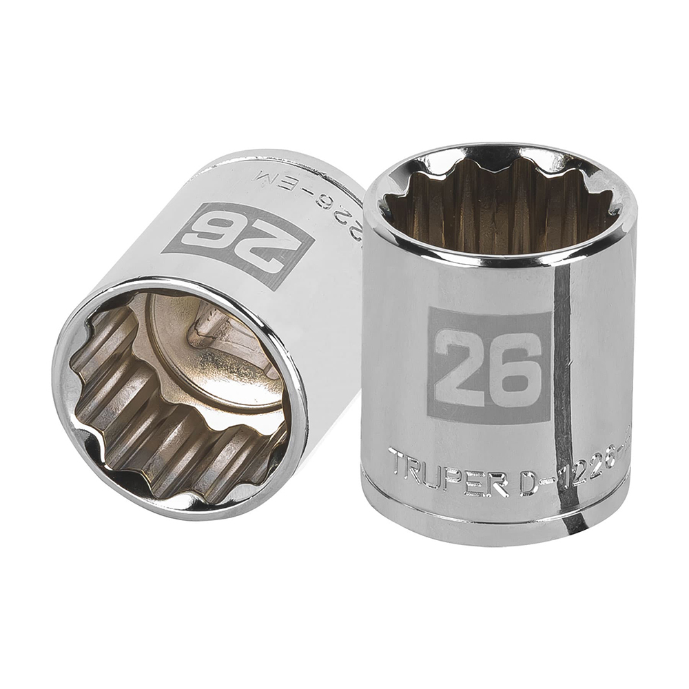 Llave vaso bihexagonal, cuadro 1/2" - 26 mm