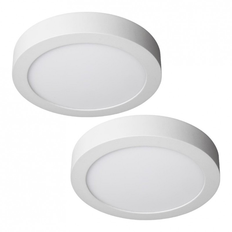 Pack 2 downlight LED 18w 4200ºk redondo superficie blanco ø210x37 mm